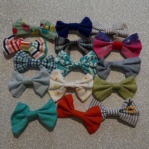 Set of handmade clip on hair bows